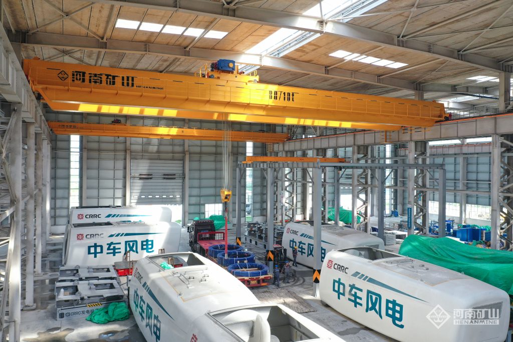 Henan Mine Crane new-generation double girder overhead crane in wind turbine workshop