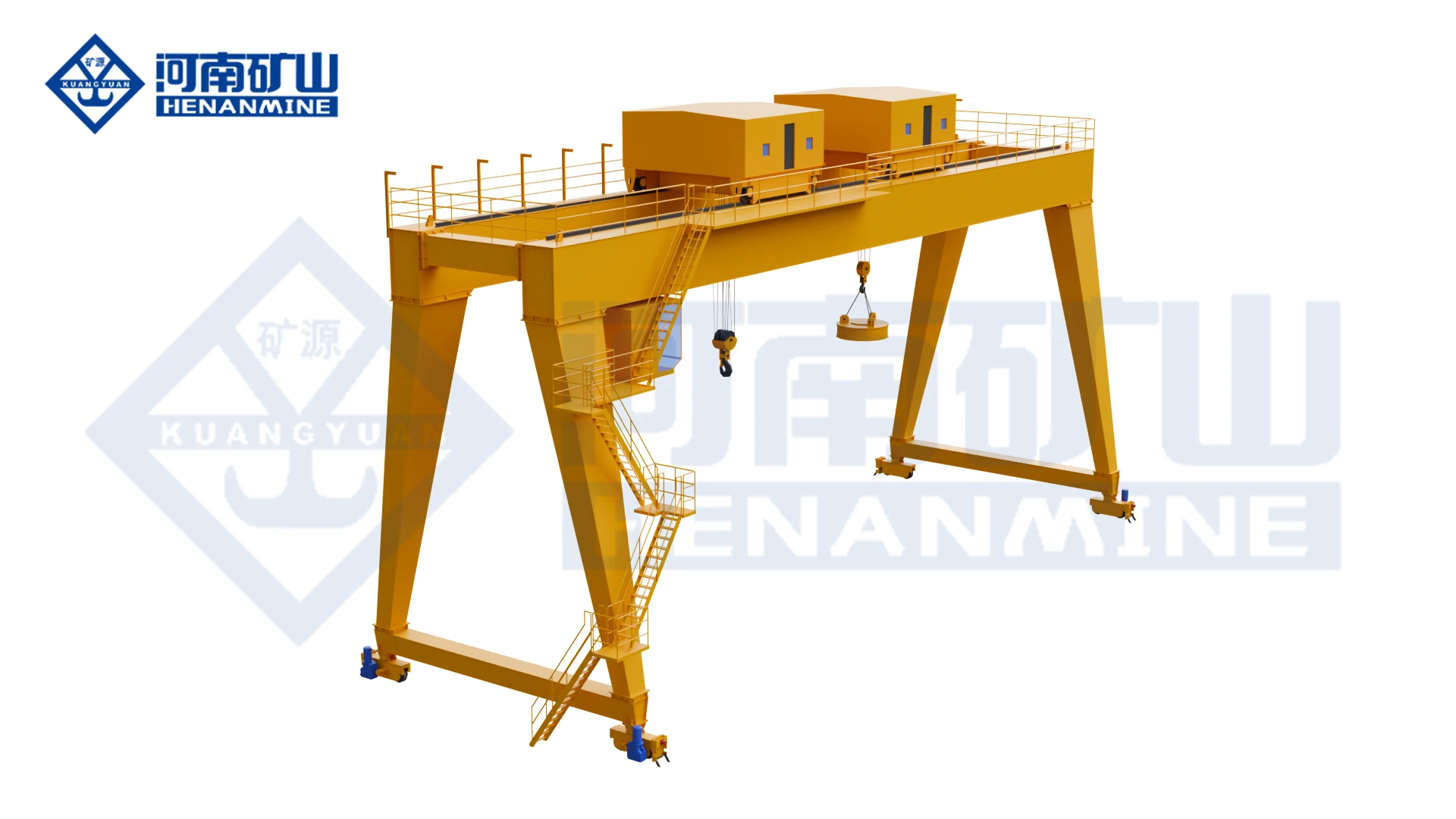 MEN Double-Trolley Electromagnetic & Hook Gantry Crane