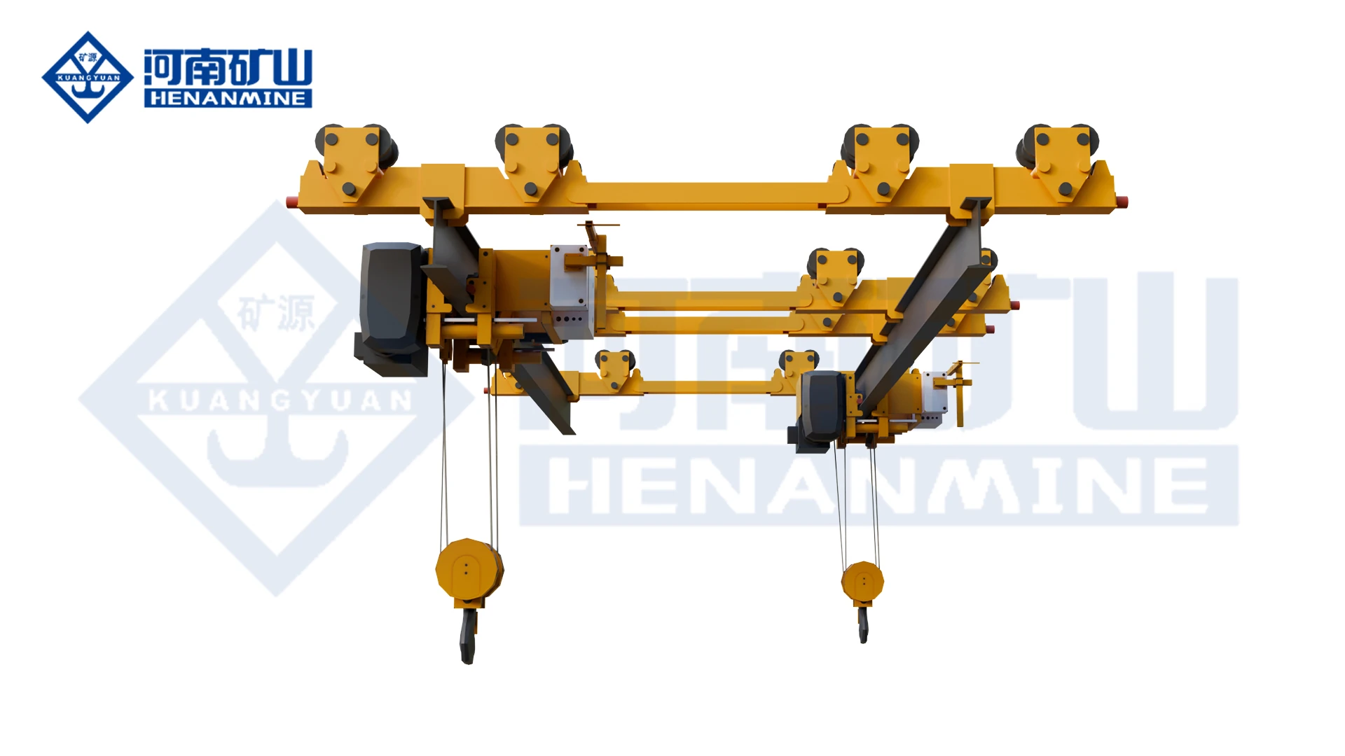 KSX 12.5 t Manual Double-Beam Underhung Rail-Passing Crane