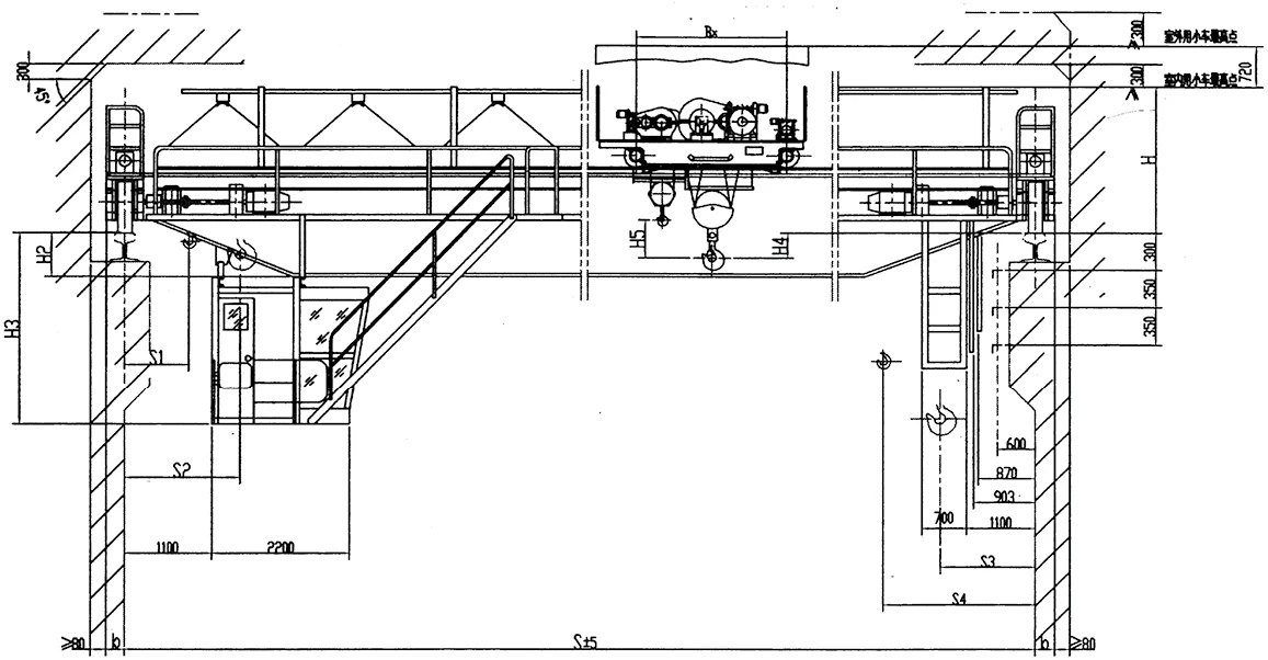 Galvanizing crane cantilever layout drawing