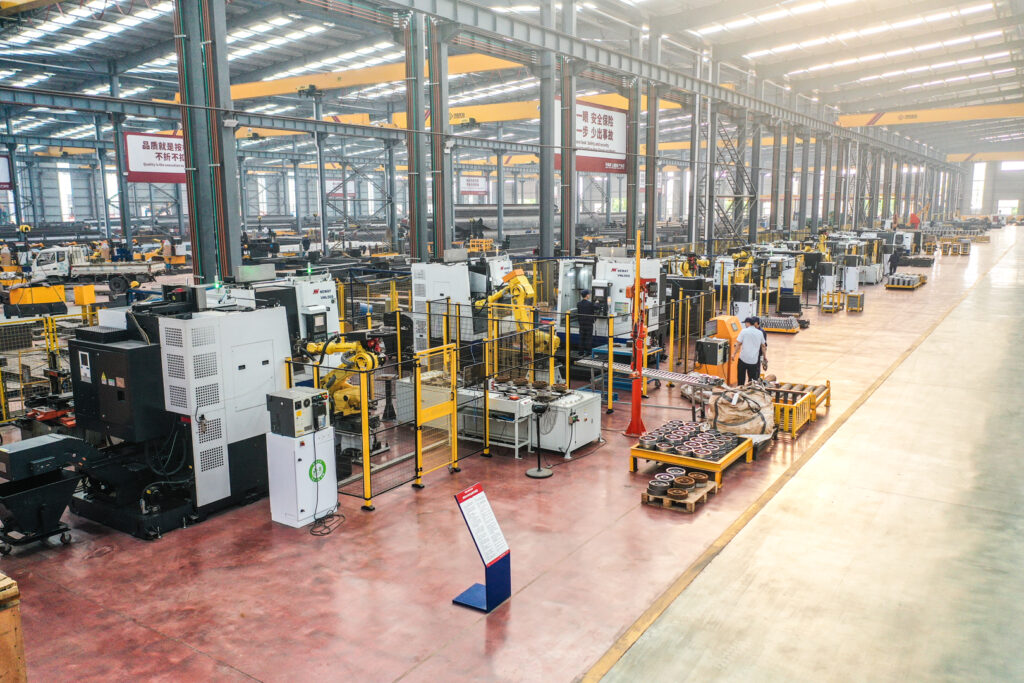 Precision machining equipment inside Henan Mine Crane's manufacturing facility