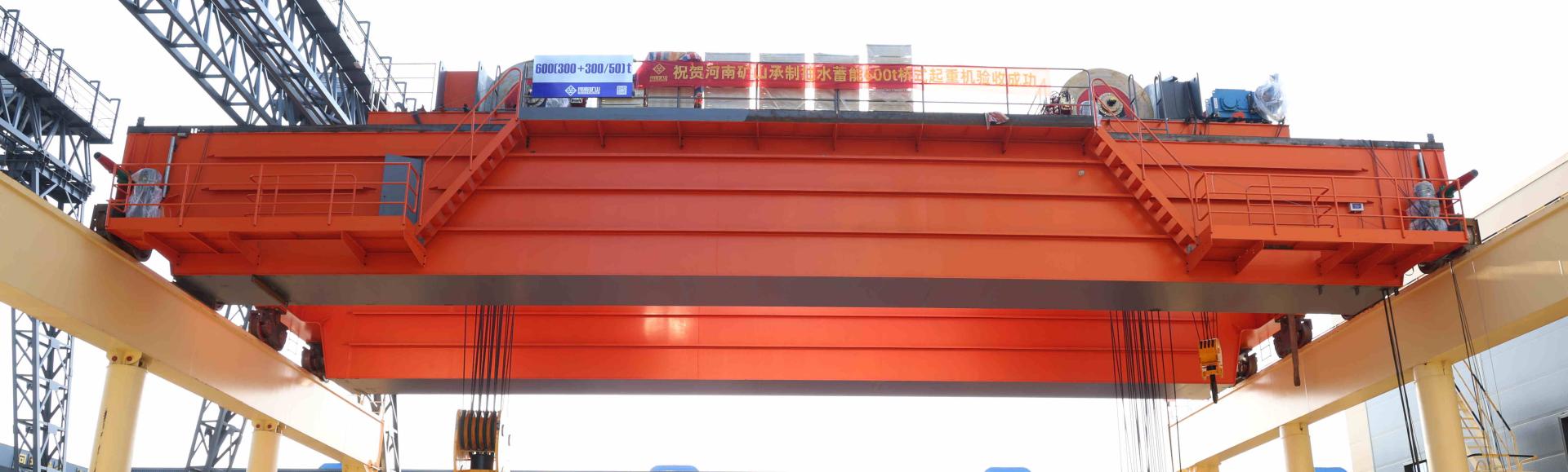 Heavy lifting crane prepared for pumped-storage equipment handling