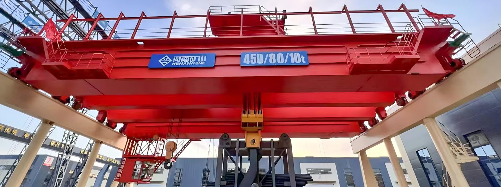 Heavy casting crane for electric furnace steel ladle handling