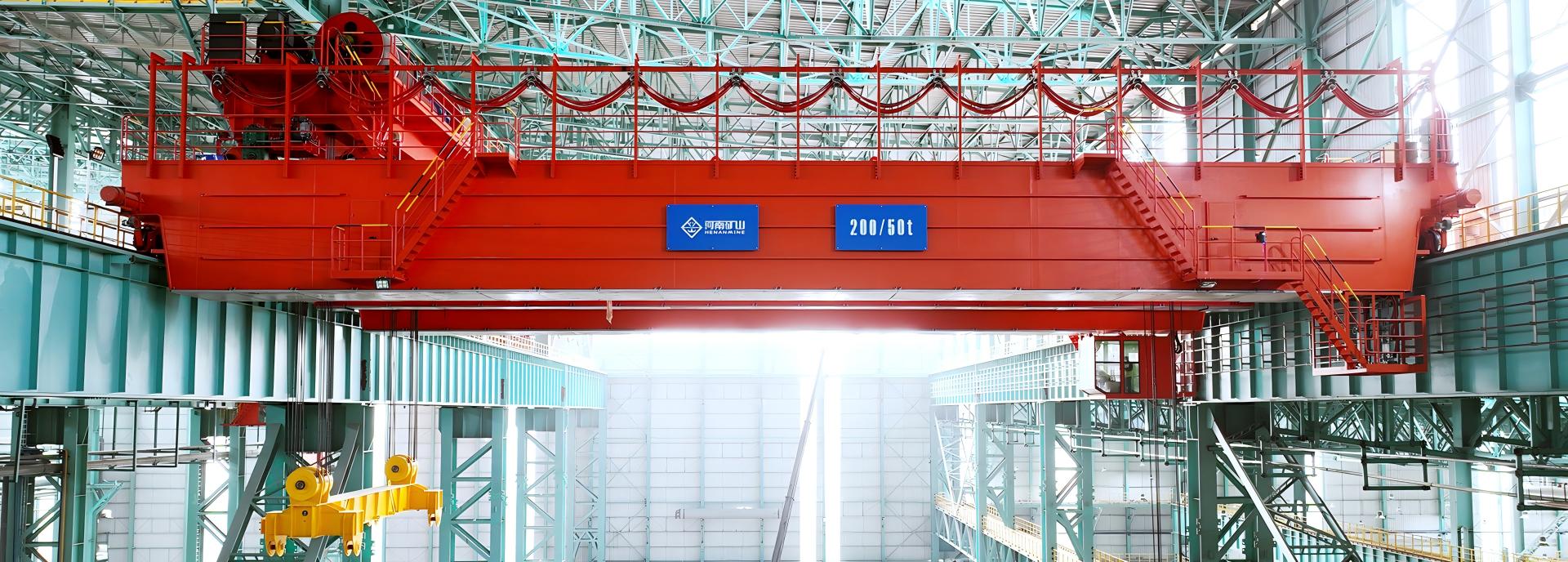 Casting crane and magnetic beam handling equipment in a special steel plant