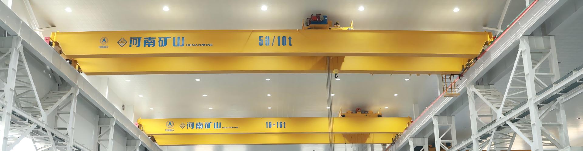Rotating-beam overhead crane for aerospace component handling