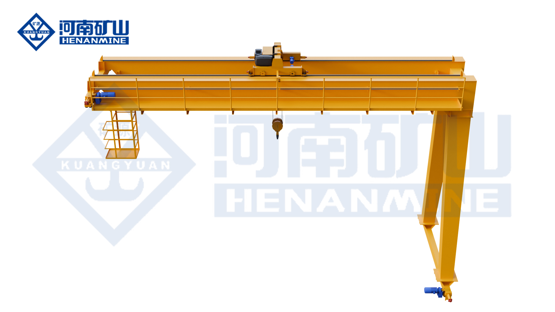Henan Mine Crane New-Design Double-Girder Electric Hoist Semi-Gantry Crane (MBES)