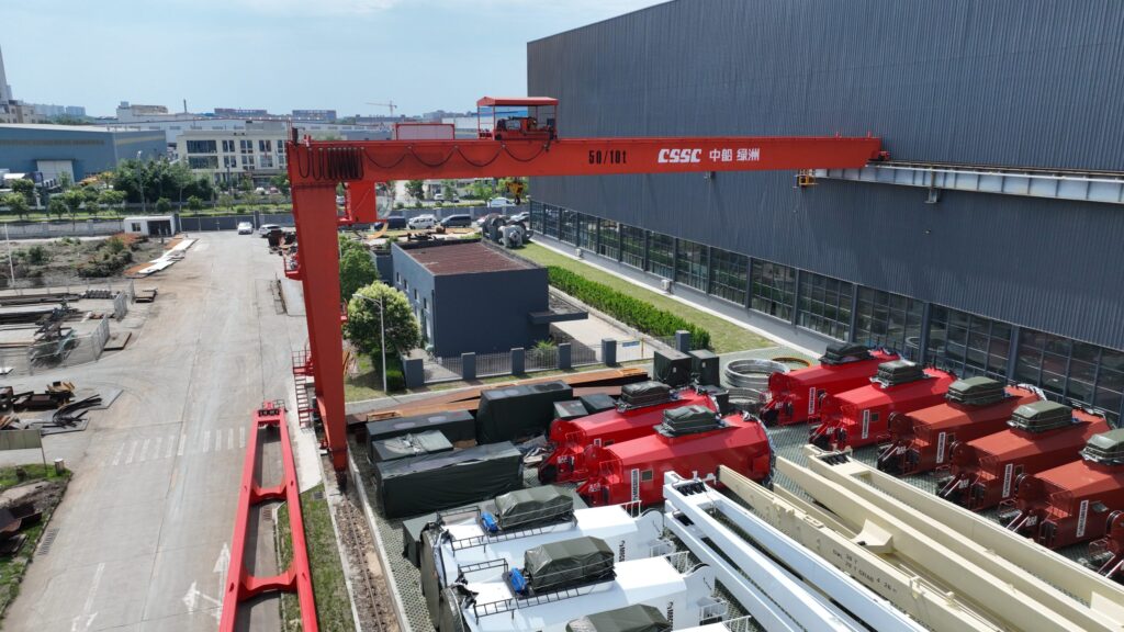 50/10-ton double-girder semi-gantry crane by Henan Mine Crane