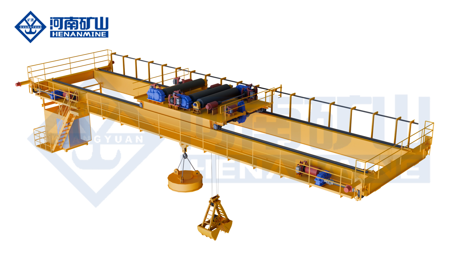 QP grab and magnet overhead crane by Henan Mine Crane