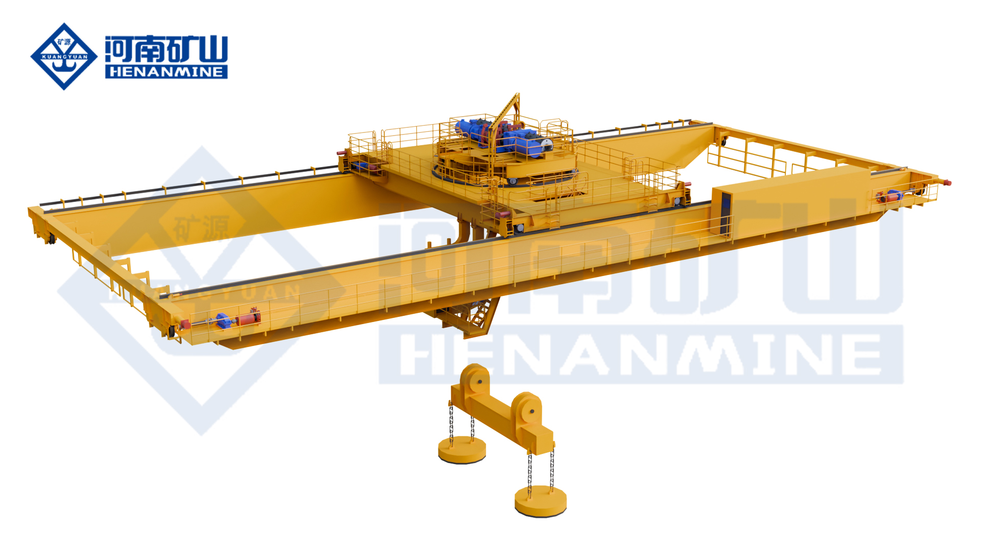 Henan Mine Crane upper rotating electromagnetic overhead crane with magnetic beam