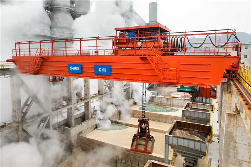 Automated grab-bucket double-girder overhead crane by Henan Mine Crane