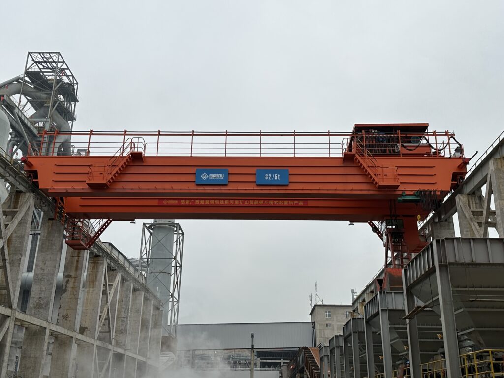 Grab-bucket double-girder overhead crane by Henan Mine Crane