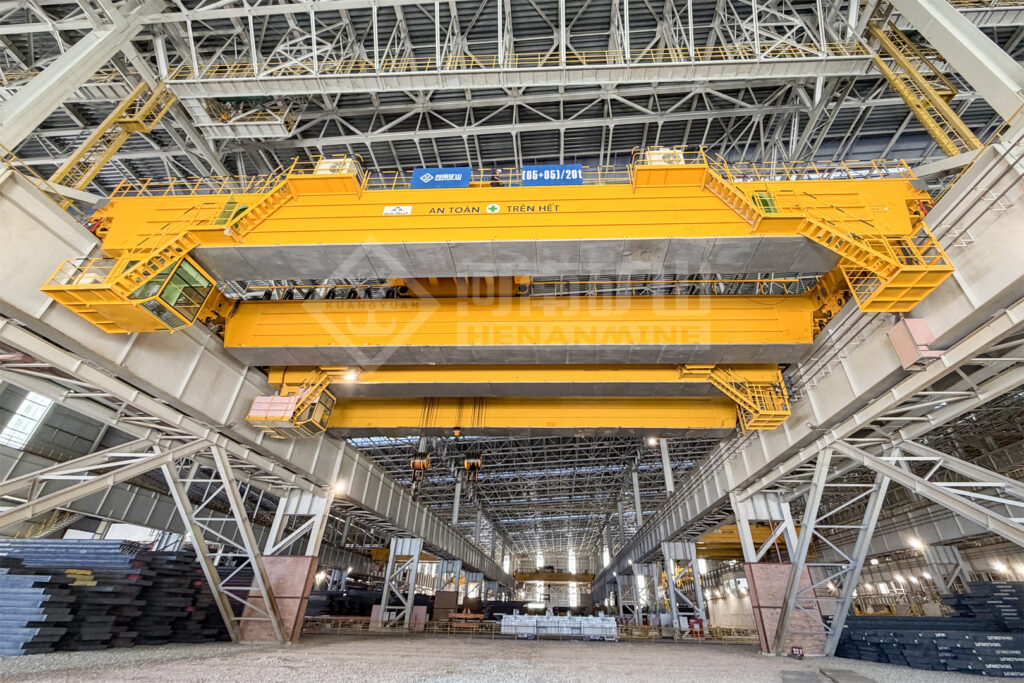 Henan Mine Crane overhead cranes installed in a Southeast Asian steel plant workshop