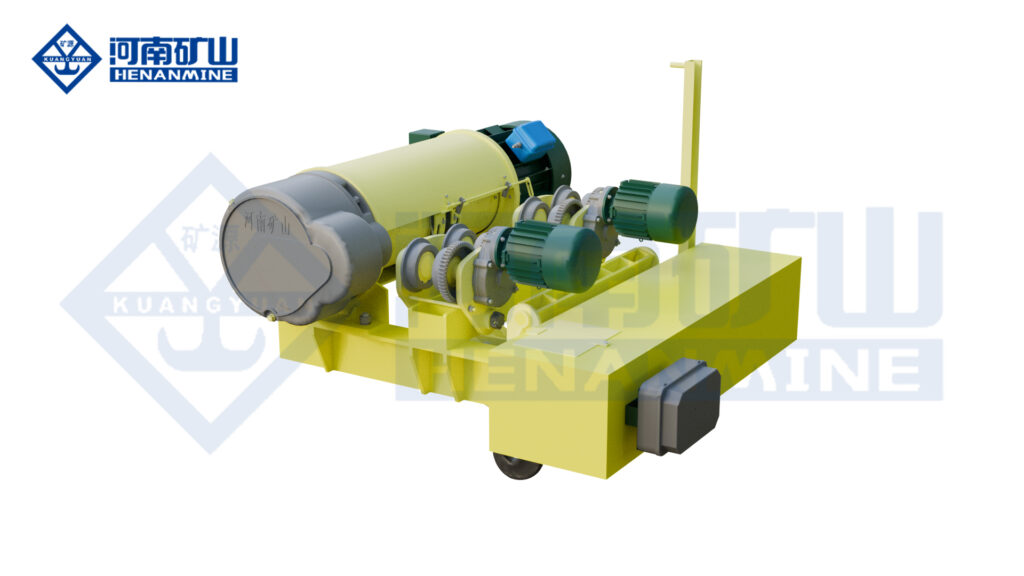 KS1 low-headroom wire rope electric hoist with compact motor and drum arrangement
