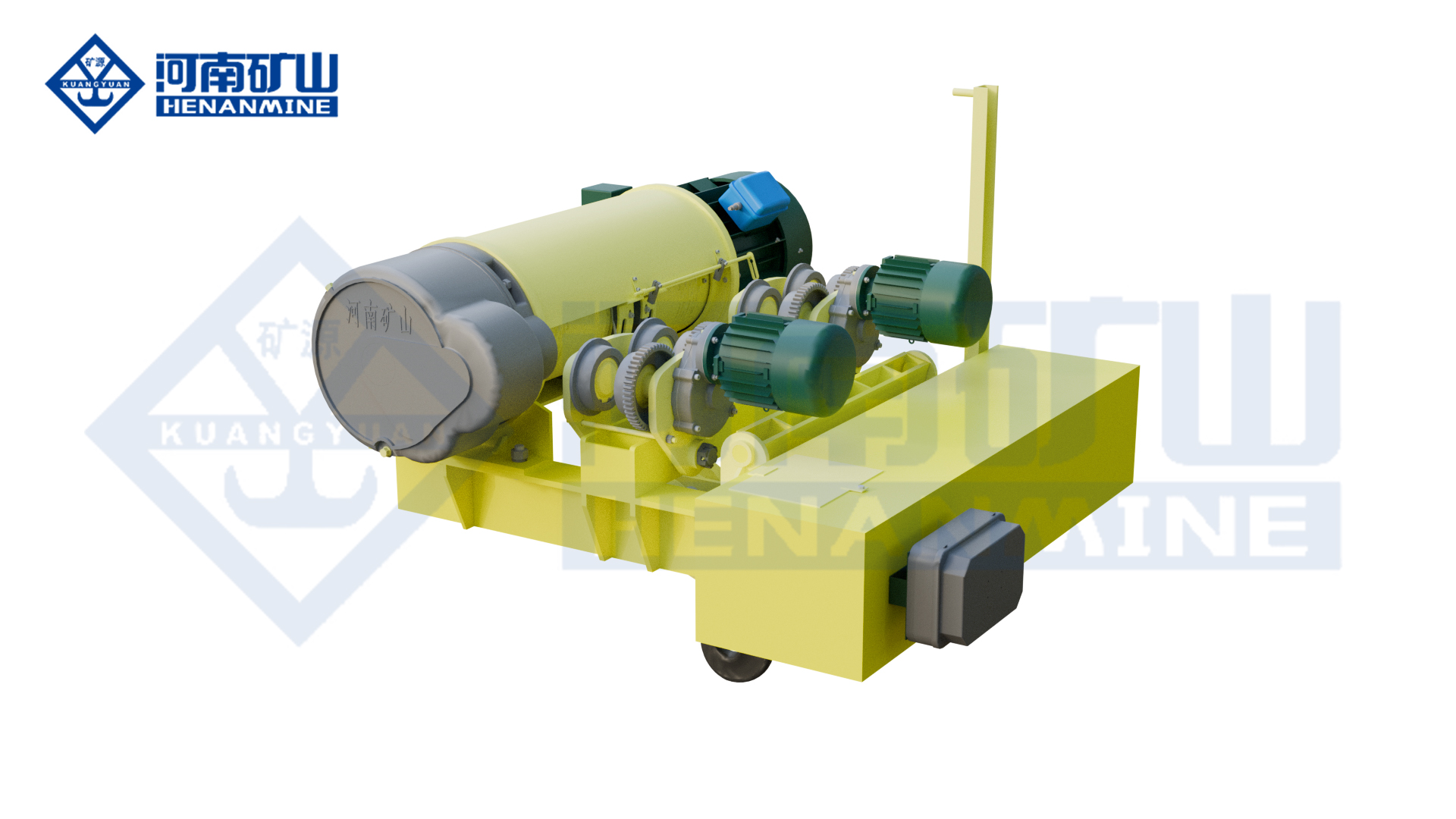 KS1 low-headroom wire rope electric hoist with compact motor and drum arrangement
