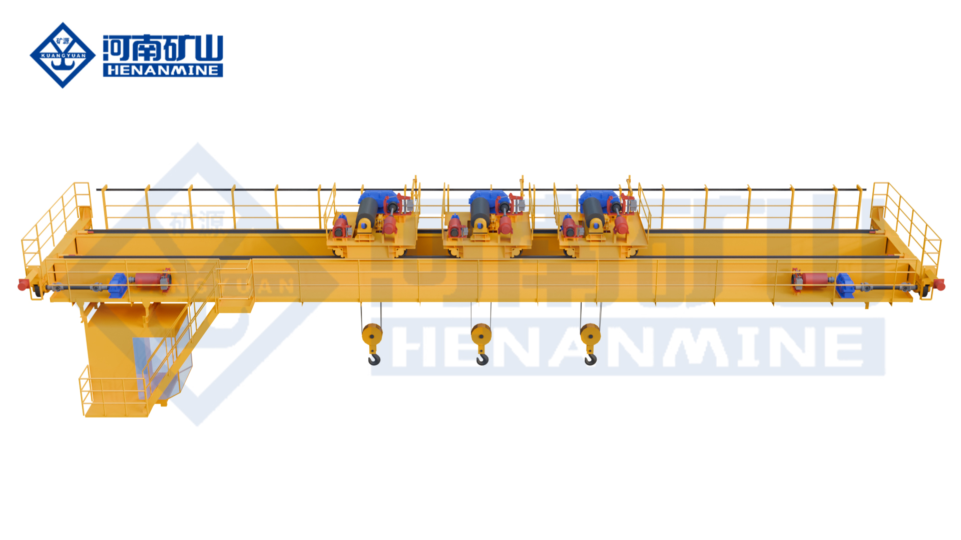 Henan Mine Crane QES QES Three-Trolley Hook Overhead Crane