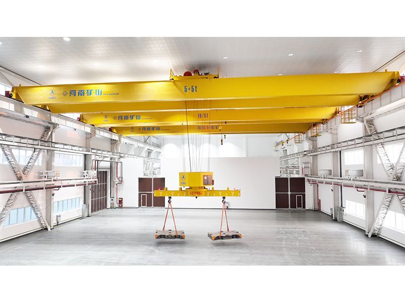 Aerospace lifting equipment with rotating beams undergoing site acceptance