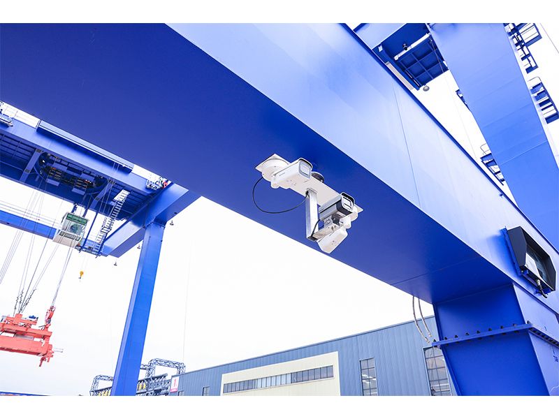 Automated A8 container gantry crane undergoing factory load testing
