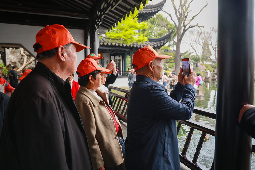 Employee parents on the Suzhou stage of the company travel programme