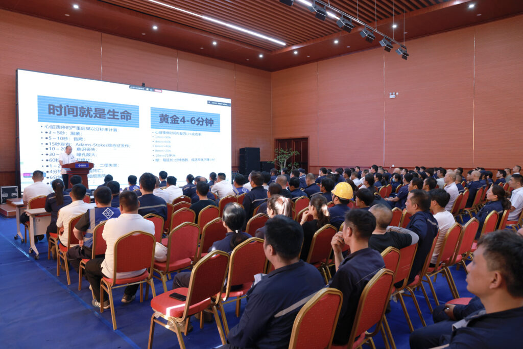 Emergency response training and supervised drills at the crane factory