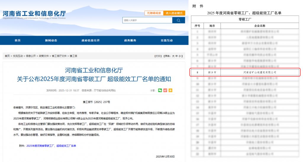 Factory Receives 2025 Henan Zero-Carbon Factory Recognition — image 1 Factory recognition and manufacturing facilities associated with the 2025 award