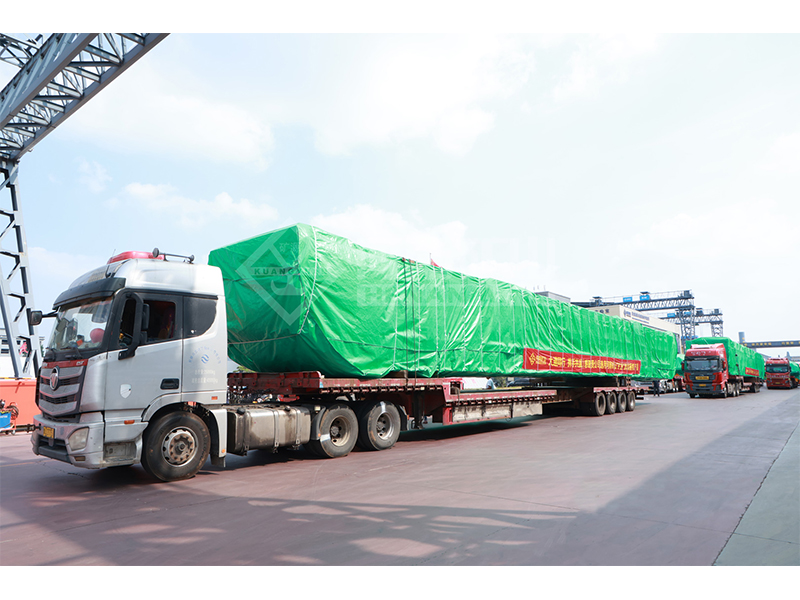 Loaded crane equipment awaiting export dispatch to Vietnam