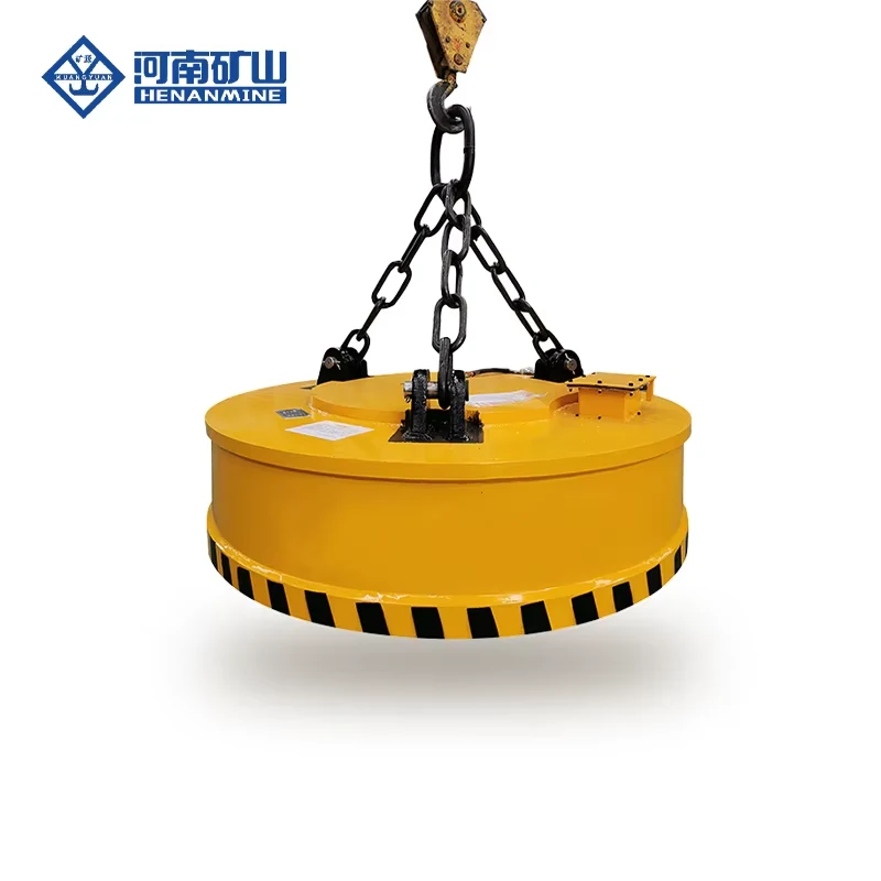 Yellow circular Henan Mine lifting electromagnet