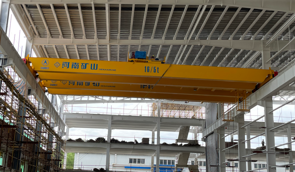 Overhead crane serving an aerospace composite production workshop