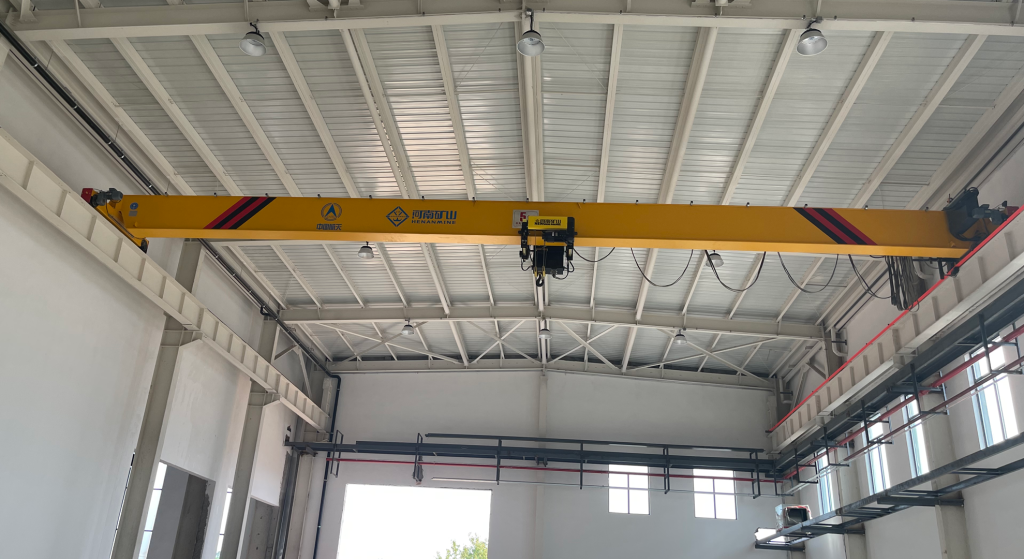 Overhead crane serving an aerospace composite production workshop
