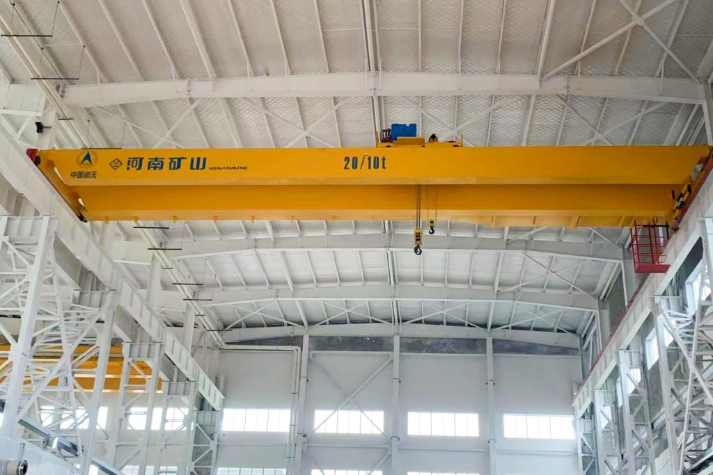 Overhead crane installation in an aerospace production facility