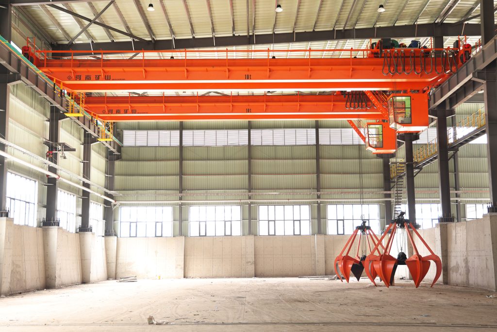 Overhead crane installed in a photovoltaic polysilicon processing facility