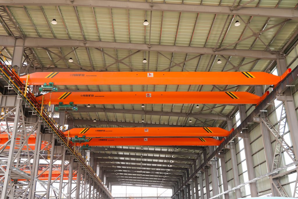 Overhead crane installed in a photovoltaic polysilicon processing facility